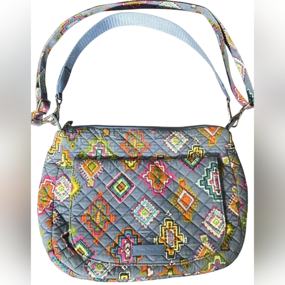 Vera Bradley Gray Crossbody Bag with Geometric Pattern